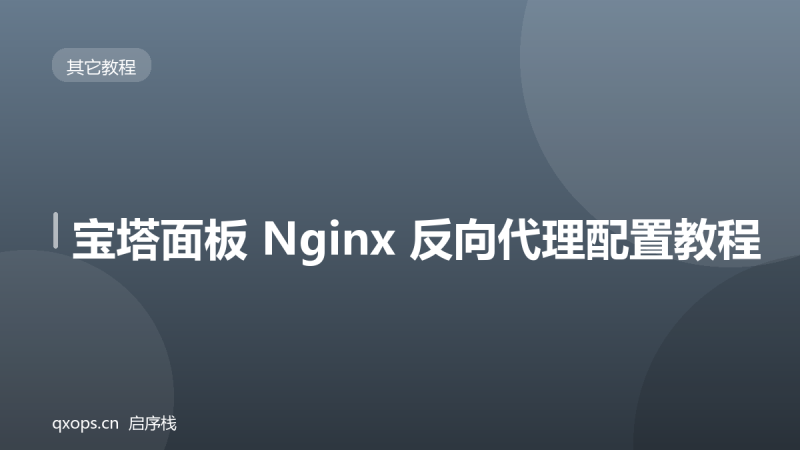 宝塔面板 Nginx 反向代理配置教程-启序栈